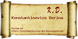 Konstantinovics Dorina névjegykártya